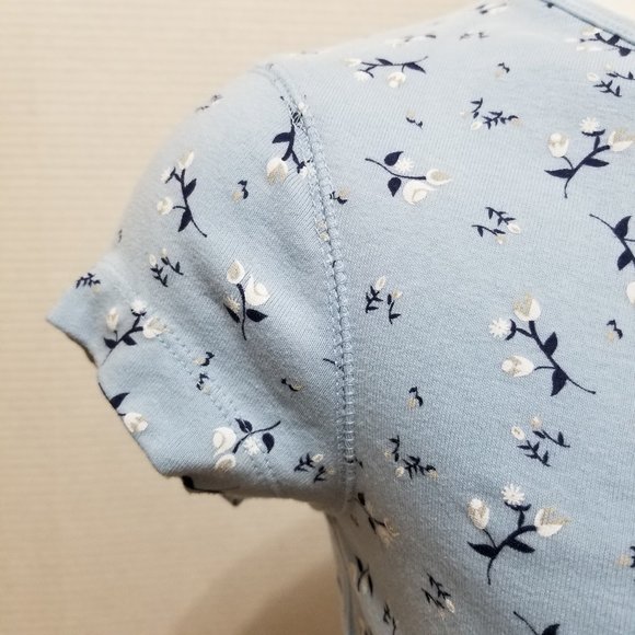 OCI top Large floral print v-neck ruched bust stretch Y2K - Picture 7 of 9